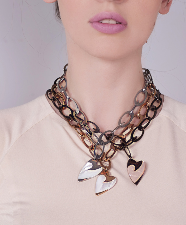 Массивное колье-цепь Fossil