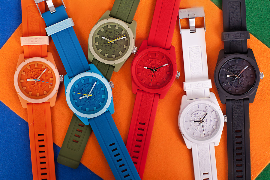 цветовые решения модных мужских часов Diesel 2013-2014